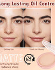 Oil Control Face Pressed Powder, Matte powder setting 1 Pcs)