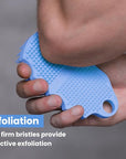 Silicone Body Scrubber Silver-Infused Dual-Sided 3-in-1 for Shower, Body Cleaning+Massage+Exfoliator Body Brush Buffer for Men and Women, Silicone Loofah, Non-Slip Handle (Sky Blue)
