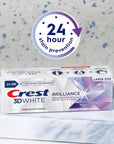 Crest 3D White Brilliance Bright Mint Teeth Whitening Toothpaste, 4.3 oz Pack of 3, 100% More Surface Stain Removal, 24 Hour Active Stain Prevention, Whiter Teeth in 3 Days