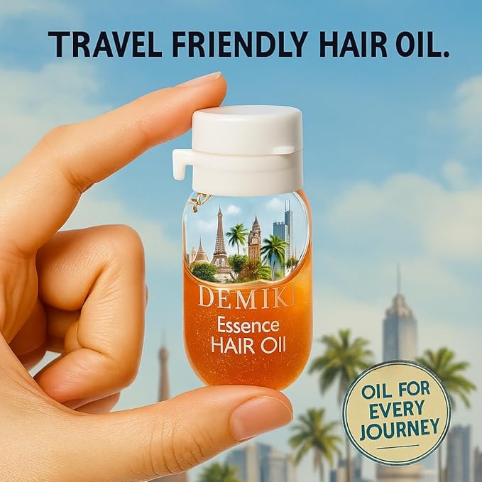DEMIKI Hair Oil For Frizzy Hair With Coconut Oil - Hair Treatment For Dry Damaged Hair, Hair Perfume Oil For Curly Hair, Frizz Control Hair Care Products, Mini Bottles Hair Oil For Damaged Hair, 12pcs