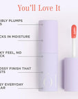 Côte Beauty's Peptide Lip Shine in Branson, Ultra Hydrating & Long-Lasting Coral Plumping Lip Gloss for Women with Hyaluronic Acid, Shea Butter & Jojoba Oil, Vegan & Cruelty-Free, 0.12 Fl Oz