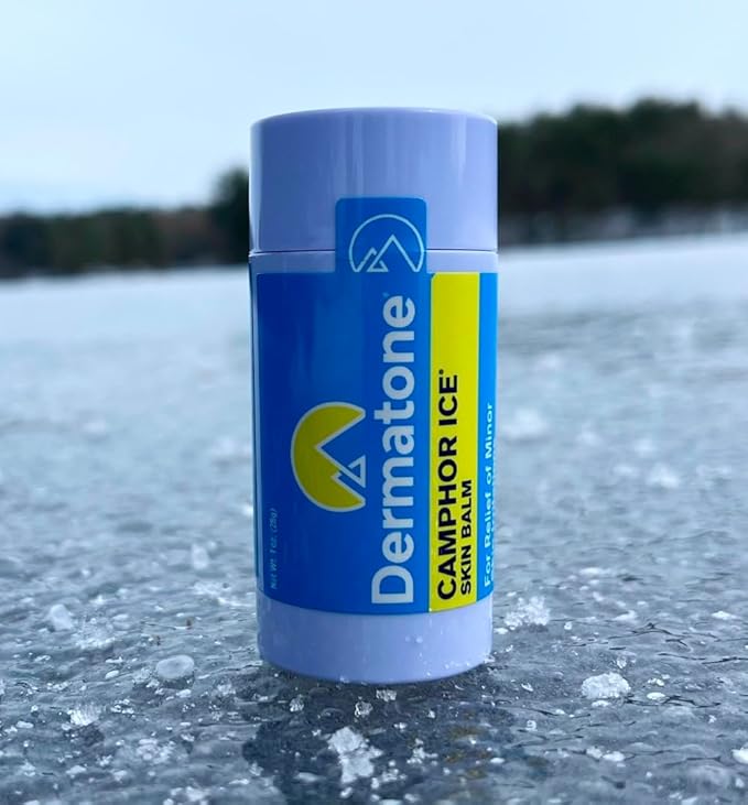Dermatone Camphor Ice | Skin Balm for Dry, Cracked and Chapped Skin | Lips, Hands, Feet | Skin Irritation Relief | Sunburn | Bug Bites | Minor Burns | Soothing Vapors | Nasal Congestion, 1 oz stick