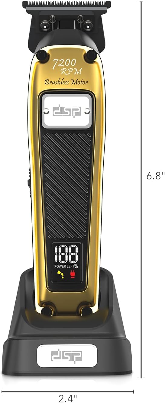 DSP Professional Beard Trimmer for Men, Cordless Trimmer Barber, BLDC Motor & DLC Coated Blade, Bald Head Clipper for Men
