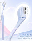 6Pcs Eyebrow Razor Mini Eyebrow Razor Trimmer Female Face Shaver Lip Hair Remover with Precision Cover Small Shaver for Women Makeup Face Care Tools(Clear, Clear Purple, Light Blue)