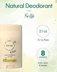 2-Pack All Natural Deodorant For Kids and Teens 100% Natural Aluminum-Free Carcinogen Free Kids Deodorant For Boys and Girls Clinically Proven To Be Safe For Children and Teenagers
