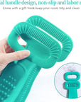Inmorven Exfoliating Back Scrubber for Shower with Handles, 30 Inch Double-Sided Back Exfoliator Body Scrub Towel, Exfoliating Washcloth Bath Tool for use in Shower, Clean Skin for Men & Women (Green)