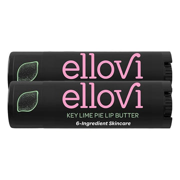 Ellovi Natural Lip Butter Lip Balm - Key Lime - Pure Enough to Eat - Made With Just 6 Vegan Ingredients - Moisturizing Lip Care for All Day Hydration (2-Pack)