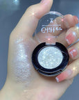 Afflano Shimmery White Glitter Eyeshadow, Highly Pigmented Single White Eyeshadow Sparkly Eye Makeup, Long Lasting Holographic White Eyes Highlighter Makeup, Cruelty Free,Talc Free, 1A