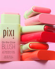 Pixi On-the-Glow Blush - Ruby, Hydrating Tinted Moisture Blush Stick with Ginseng, Aloe Vera & Fruit Extracts, For Cheeks & Lips, 19g / 0.6oz, Paraben-Free