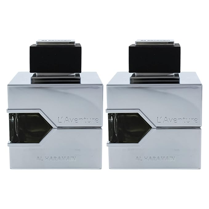 Al Haramain LAventure - EDP Spray Men 3.33 oz Pack of 2 - Cologne for Men - Arabian Perfume - Long Lasting Fragrance - Arabic Perfume - Eau de Parfum