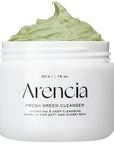 ARENCIA Korean Rice Mochi Face Cleanser & Daily Scrub - Moisturizing, Brightening & Deep-Cleansing - All Skin Types, Vegan, Organic - with Rice Powder, Rice Water & Green Tea (1.76oz)