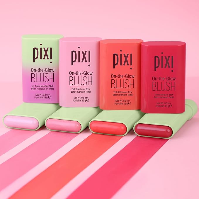 Pixi On-the-Glow Blush - Juicy, Hydrating Tinted Moisture Blush Stick with Ginseng, Aloe Vera & Fruit Extracts, For Cheeks & Lips, 19g / 0.6oz, Paraben-Free