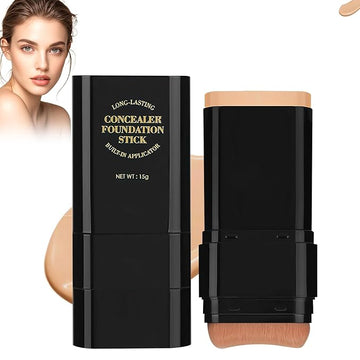 Long-Lasting Concealer Foundation Stick, Full Coverage Foundation Stick, Contouring foundation, Cover Blemishes for All Skin Types (WHEAT)
