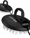 Jupiter Scalp Exfoliator - Scalp Massager Tool for Wet & Dry Hair - Ergonomic Detangler Brush - Dandruff Comb & Scrub to Remove Dandruff & Buildup and Support Circulation - 2 Pack, Black