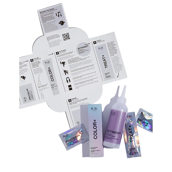 IGK Permanent Hair Color Kit | 5VM Movie Night - Mahogany Brown | 100% Gray Color Coverage + Strengthen + Shine | Ammonia Free