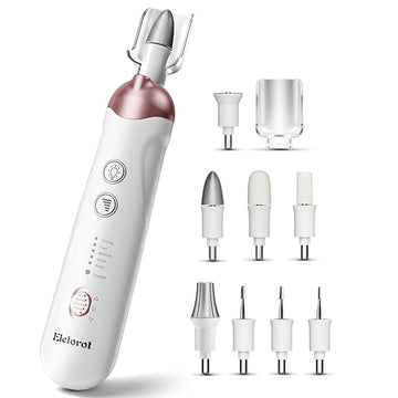 Eletorot Electric Nail File Set for Seniors, 8 in 1 Toenail Grinder Kit for Thick Nails, Professional Manicure and Pedicure Kit, Cordless Pedicure Tools for feet, 5 Speeds Nail Drill Machine