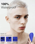 NågraCoola CLIE Facial Cleansing Brush, Waterproof and Rechargeable Face Scrub Brush for Men & Women, Cleansing, Exfoliating and Massaging, Electric Face Scrubber - Blue