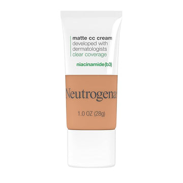 Neutrogena Clear Coverage Flawless Matte CC Cream, Full-Coverage Golden Ecru, 1 oz