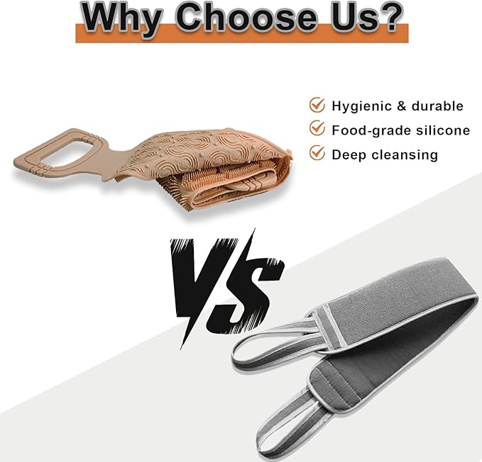 1 Pack Exfoliating Back Scrubber for Shower, Back Massage Bath Brush, Double-Sided Back Scrub Washcloth to Clean Your Body Deeply for Men & Women Skin Care (Brown)