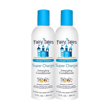 Fairy Tales Tangle Tamer Super Charge - Detangling Conditioner for Kids - Paraben Free, Sulfate Free, Gluten Free, Nut Free- 12 oz (2 PACK)