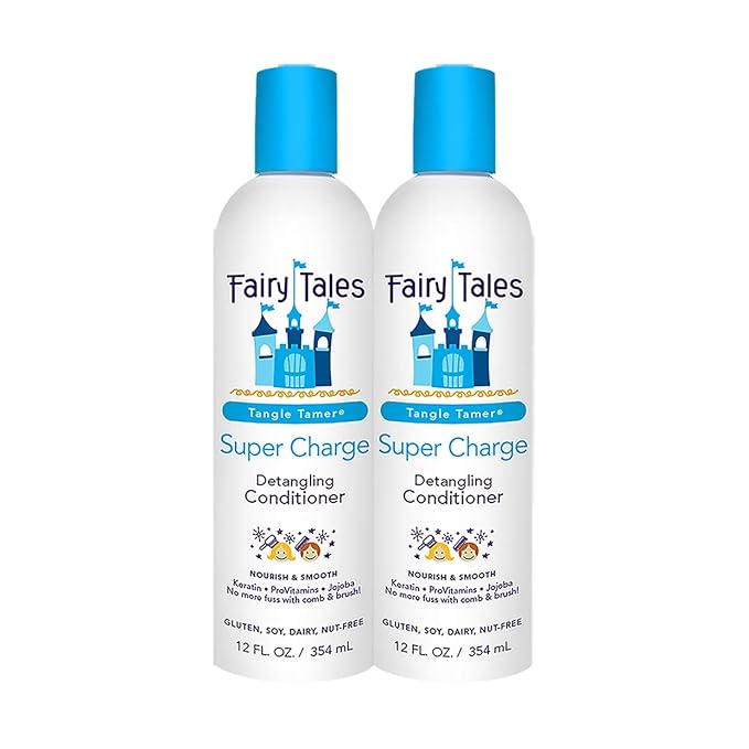 Fairy Tales Tangle Tamer Super Charge - Detangling Conditioner for Kids - Paraben Free, Sulfate Free, Gluten Free, Nut Free- 12 oz (2 PACK)