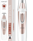 Ear and Nose Hair Trimmer Clipper - 2025 Professional Painless Eyebrow & Facial Hair Trimmer for Men Women, Battery-Operated Trimmer with IPX7 Waterproof, Dual Edge Blades for Easy Cleansing Pink