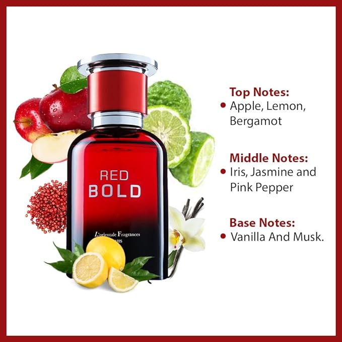 L'ORIENTALE FRAGRANCES Red Bold Eau De Parfum Spray for Men, 3.4 Ounce