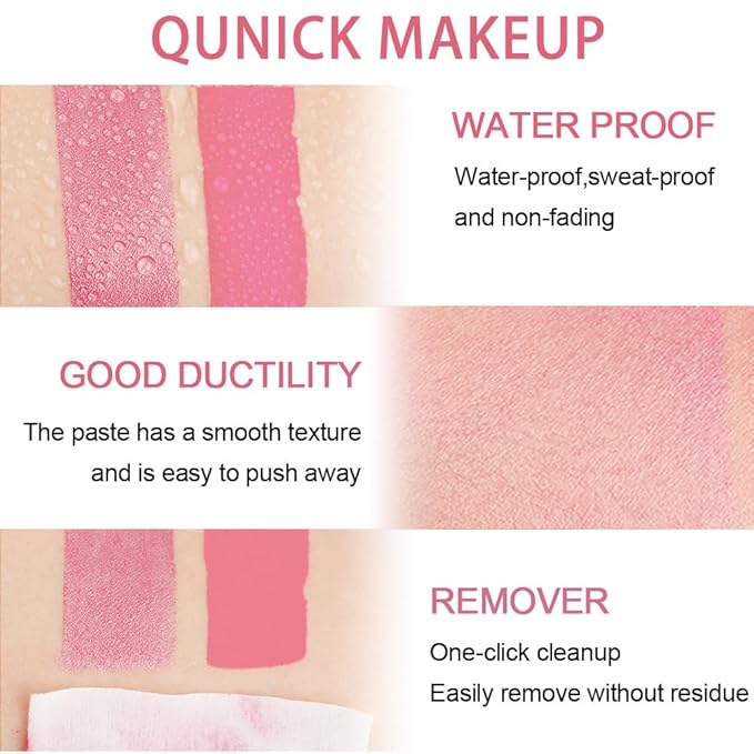 evpct 2Pcs Shimmer Pink Rose Cream Blush Stick