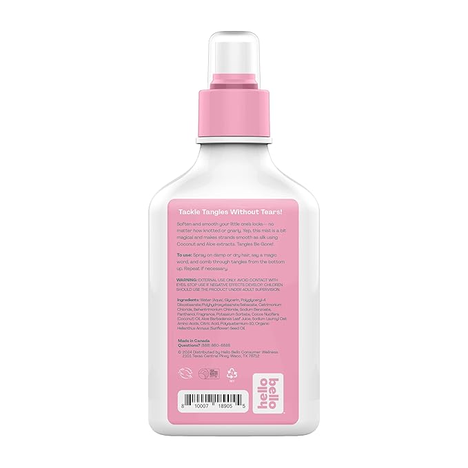 Hello Bello Kids Conditioning Mist and Detangler, Hypoallergenic Non-Greasy Leave-in Conditioning Spray, Vegan and Cruelty-Free, Watermelon Scented, 6.7oz