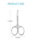 LIVINGO 3.75" Rounded Curved Nose Hair Scissors, Premium Stainless Steel Safety Small Blades Use for Manicure Cuticle Trimming Facial Hair, Eyebrow, Dry Skin