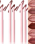 evpct 3Pcs Retractable Lip Liner Pencils Set Pack for Shaping & Sculpting Lips, Mauve Maroon Dark Wine Red Mauve Nude Creamy Matte Velvet Pigmented Lip Liner lipliners Crayon Lipstick,01 + 02 + 08
