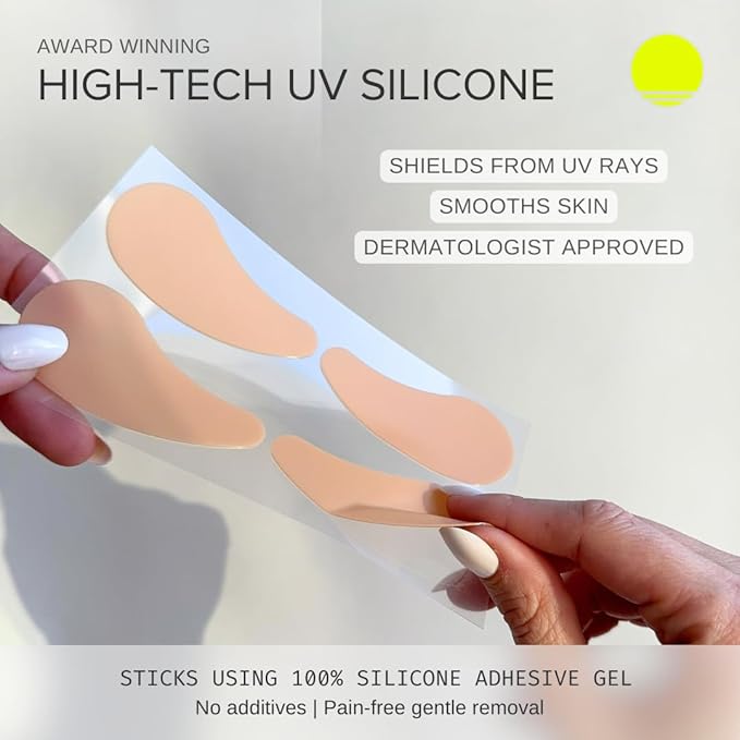 Sun Patch, Reusable Under Eye Sunblock Patches, 100% Silicone Sunscreen Under Eye Patches for UV Protection, Face Stickers with UPF 50, 1 Pack/4 Pairs, Sunkiss (Nude) (Golf, Surf, Swim, Ski & Snow)