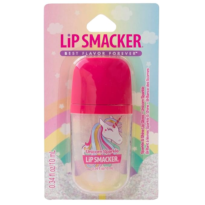 Lip Smacker Sparkle & Shine Lip Gloss, Blendable Glitter High Shine, Moisturizing Formula, Cruelty-Free - Unicorn Sparkle