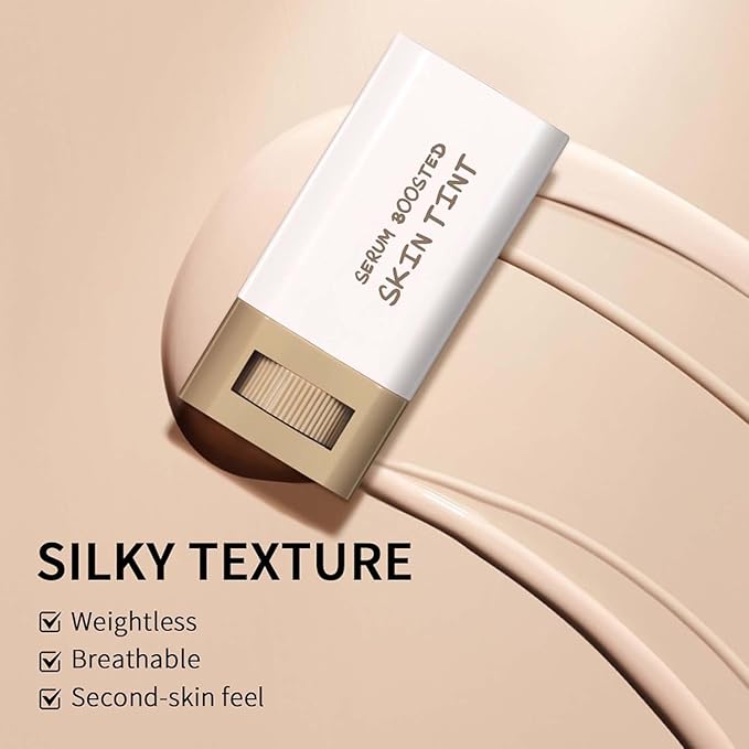 2pcs Foundation Stick with Beauty Balm Serum, Tinted Moisturizing Face Contour, Natural Finish Makeup (1, 1)