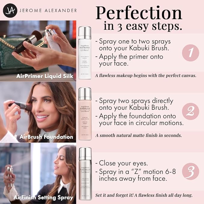 Jerome Alexander MagicMinerals AirBrush Foundation, Light Medium, 5pc Radiant Skin