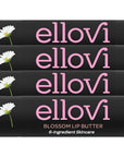 Ellovi Natural Lip Butter Lip Balm - Blossom - Pure Enough to Eat - Made With Just 6 Vegan Ingredients - Moisturizing Lip Care for All Day Hydration (4-Pack)