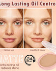 Oil Control Face Pressed Powder, Matte powder setting 1 Pcs)