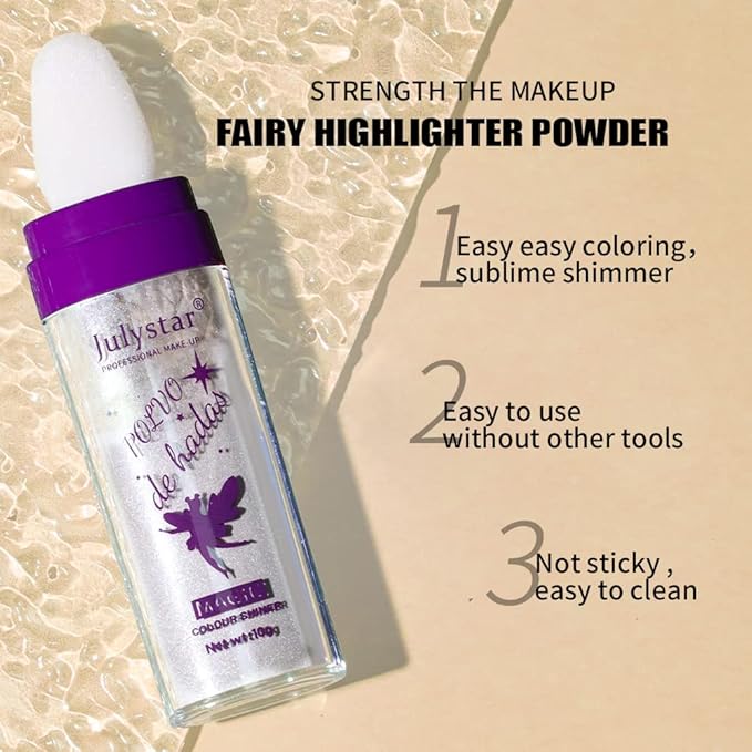 AKARY Shimmer Highlighter Powder, Fairy Polvo De Hadas