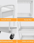 3 Tier Rolling Utility Cart with Drawer,REBECAT Utility Cart Made of Multifunctional Storage Organizer Tool for Kitchen,Bathroom,Living Room,Office(White)