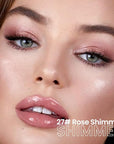 evpct Rose Shimmer Cream Eye Shadow Brightener Sticks Set for Eyes, Rose Shimmery Matte Pencil Eye shadow Applicator Stick Pen Palette Makeup Waterproof sombras en crema para ojos 27#