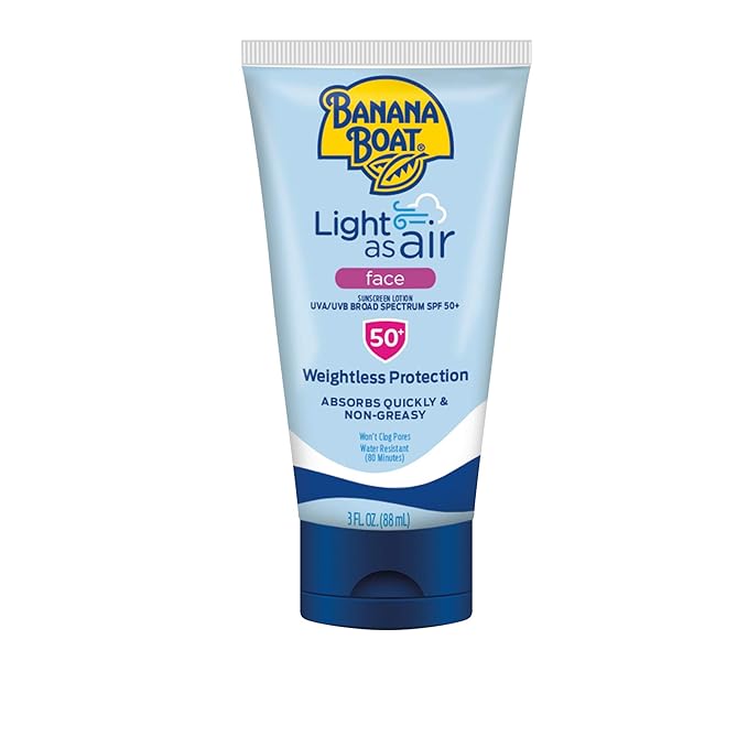 Banana Boat Light As Air Face Sunscreen SPF 50 3oz & Sport Ultra Lip Balm SPF 50 Twin Pack | Face & Lip Sunscreen Bundle