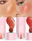 evpct 2Pcs Soft Cream Velvet Liquid Blush Makeup