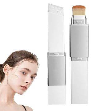 Blanc Cover Cream Stick,Korean Color-Changing Foundation Stick,Color Changing & Brightening Makeup Base for a Smooth Hydrating Flawless Look,Detachable Brush (Ivory)