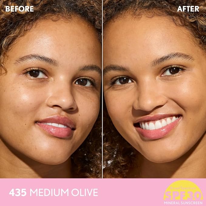 COVERGIRL Clean Fresh Blurring Skin Tint with SPF 30, 435 Medium Olive, Liquid Foundation, Soft Matte Finish, Smooths, Brightens, Blurs Pores, Mineral Sunscreen, Vegan Formula