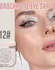 2Pcs Glitter Shimmer Sparkle Eyeshadow Palette Makeup For Old Women, Light Brown&Silver Glitter Shimmer Metallic Holographic Multichrome Cream Iridescent Single Monochrome Eye Shadow Makeup