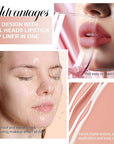 Kaely 2-in-1 Matte Lipstick and Lip Liner, Liquid Lip Stain Makeup for women Long Lasting Waterproof Smudge Proof, labiales matte mate larga duracion listip 24 hours originales, 56 Bright Nude