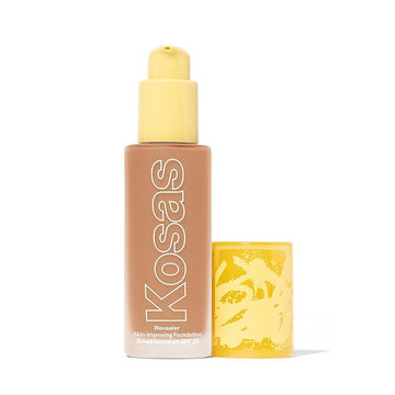 Kosas Revealer Skin-Improving Foundation with SPF 25 Protection - Hydrate, Brighten, Soothe, Plump, Protect Skin - Smoothing Texture, Natural Finish and Clean Formula - Medium Tan Neutral 280