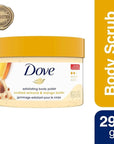 Dove Scrub Crushed Almond & Mango Butter For Silky Smooth Skin Body Scrub Exfoliates & Restores Skin's Natural Nutrients 10.5 oz