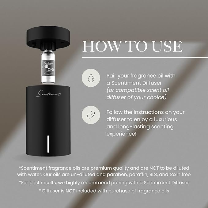 Scentiment Diffuser Oil - The One | Inspired by Hotel Miami Beach Lobby Scent | Aromatherapy Fragrance Oil | Notes of Cardamom, Leather, Lemon with Cinnamon & Sandalwood (500ml)