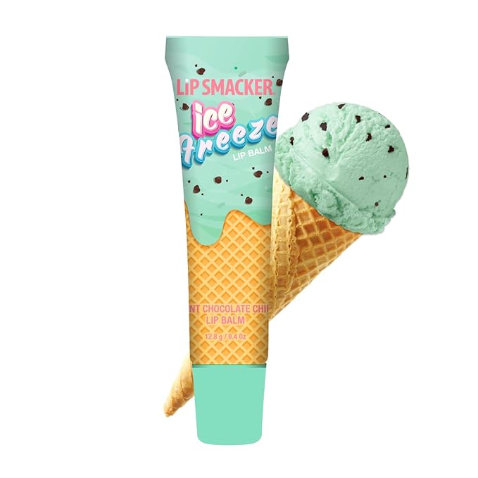 Lip Smacker Ice Freeze Balm, Ultra-Hydrating & Cooling Lip Balm with Refreshing Flavor, Sheer Tint & Minty Sensation, Soft-Served Creamy Formula, Moisturizing & Nourishing Lip Care-Mint Chocolate Chip